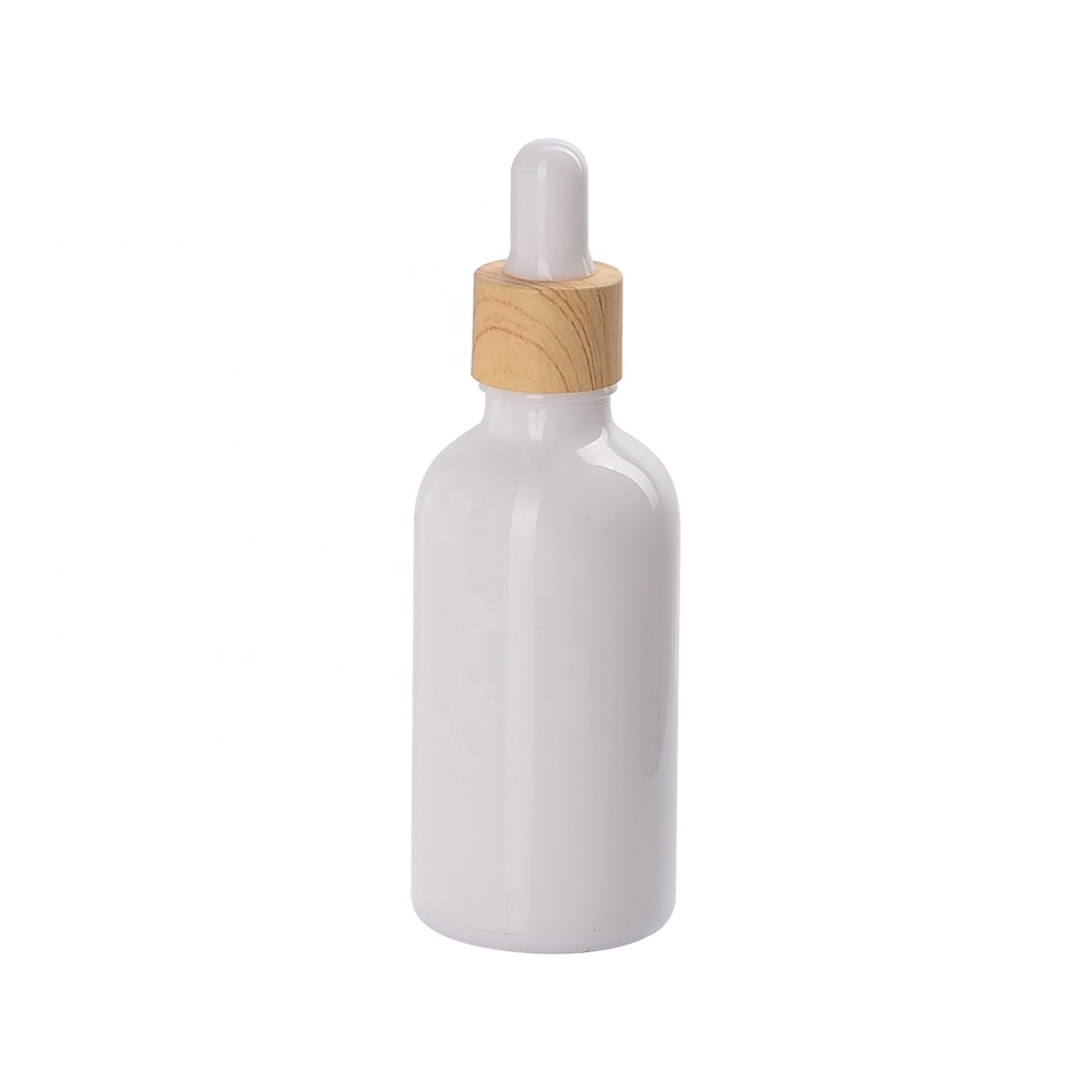 50 ml wood grain glass dropper bottle opal white glass essential oil bottle