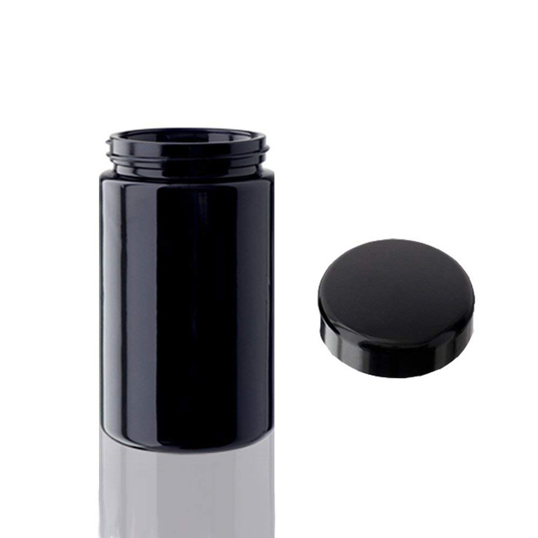 500 ml (17 fl oz) Tall Large Black Ultraviolet Glass Wide Mouth Screw Top Jar
