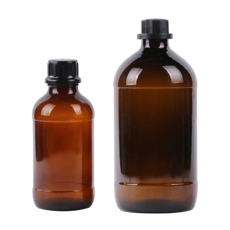 500 ml amber brown round reagent bottle with screw cap for pharmacy pill liquid ethyl alcohol