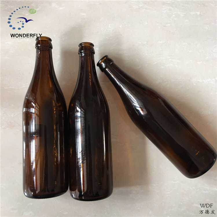 500 ml amber pry off type glass bottle for brewery