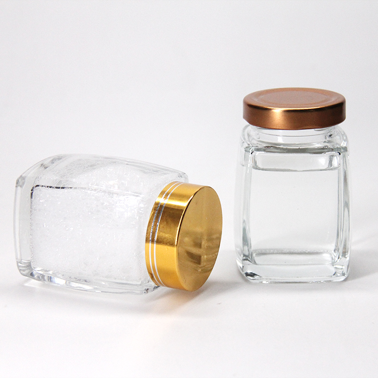 500G 360Ml Square Glass Honey Bottle/Jar Storage Jam Pickle Glass Jar With Metal Lids