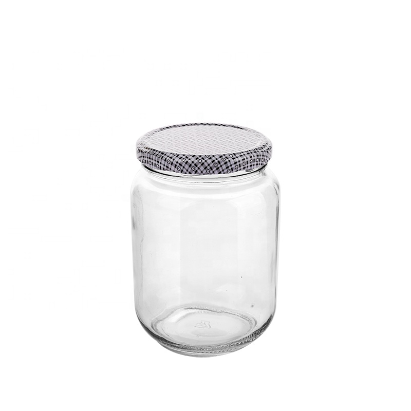 500ML 650ML 750ML 800ML 1000ML Multi Sizes Glass Canister Transparent Glass Storage Jar Bottle with Metal Lid