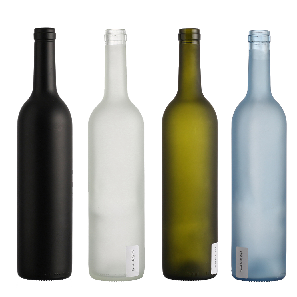 500ML 750ml Standard Matte Black Wine Bottle Empty Glass Bottles For Sale