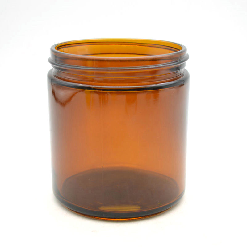 500ML Amber customer label empty glass candle jars with metal lids