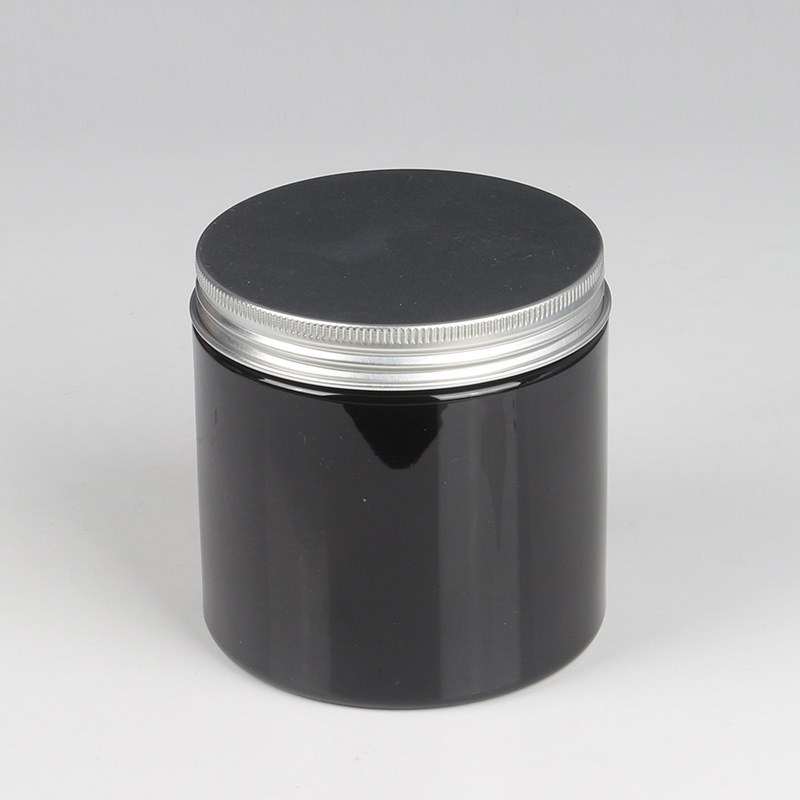 500ML Black Body Butter Containers PET Empty Plastic Eye Body Cream Packaging Cosmetic Jar
