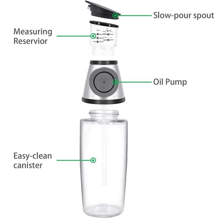 500ML Clear Kitchen Measuring Glass Olive Oil Sprayer Bottle with Color Box