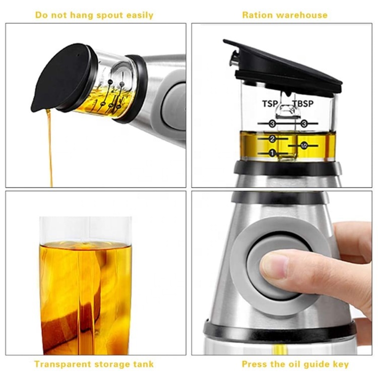 500ML Clear Kitchen Measuring Glass Olive Oil Sprayer Bottle with Color Box