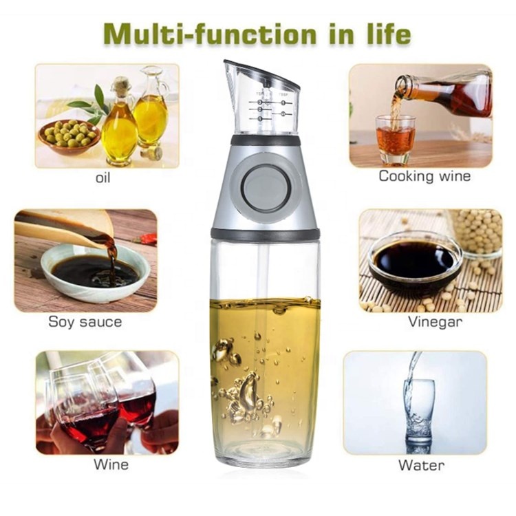 500ML Clear Kitchen Measuring Glass Olive Oil Sprayer Bottle with Color Box