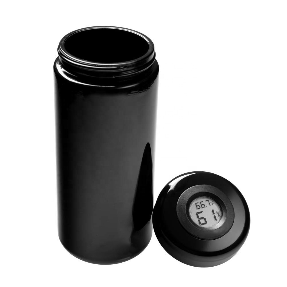 500ML Glass Stash Jar with digital humidity temp sensor
