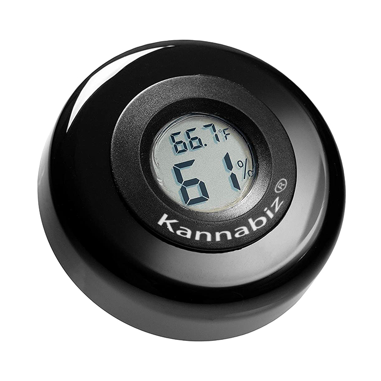 500ML Glass Stash Jar with digital humidity temp sensor