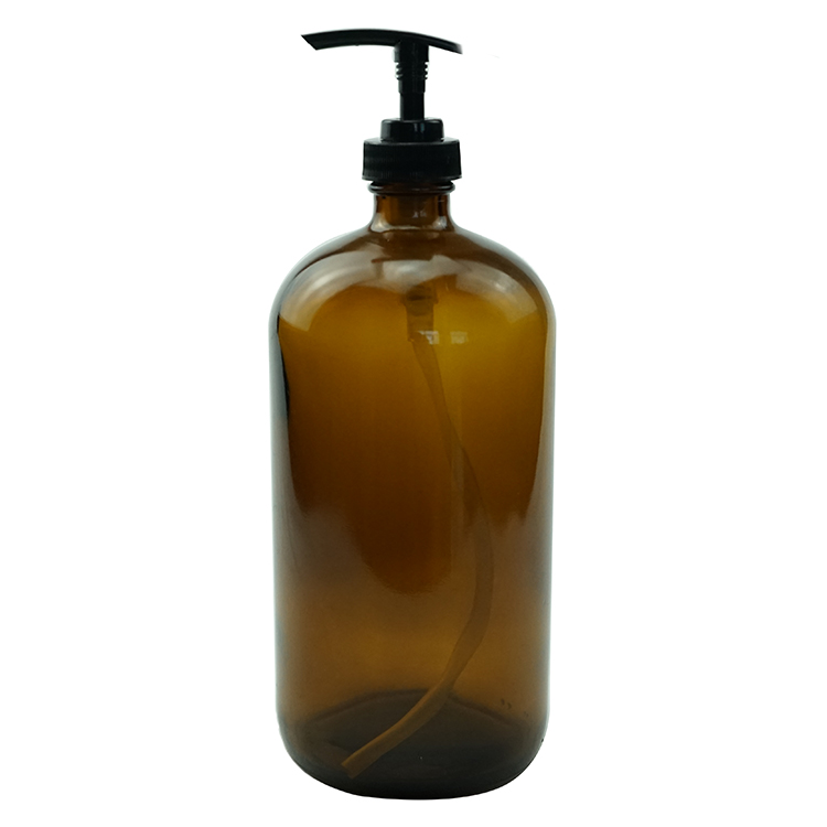 500ML Large Refillable Amber Glass Spray Bottle With Black Trigger Spray Top