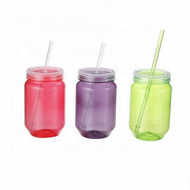 500ML Mason Jar Mug Wine Beer Glasses Drink Cup Cocktail Glass With Lid And Straw For Home Bar Party Halloween Decoration