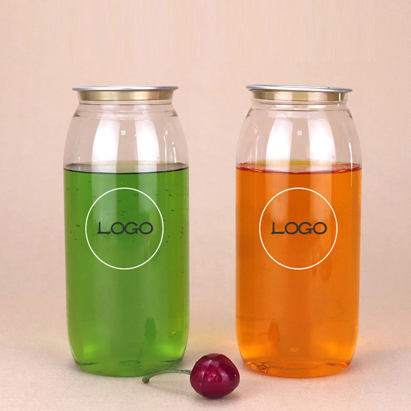 500ML PET Clear Plastic cans with Pull Tab Aluminum Top with plastic cans making machine