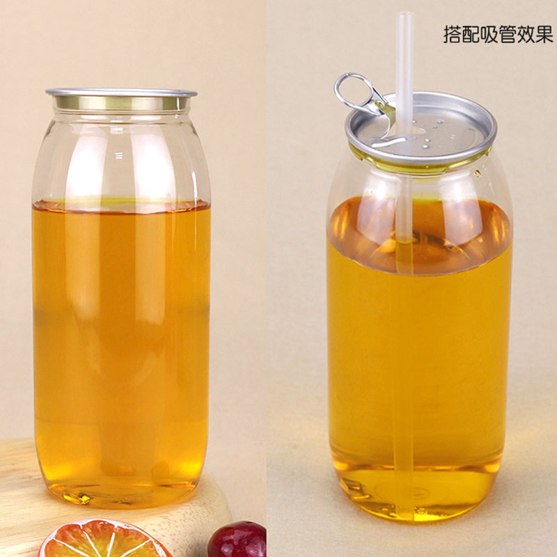 500ML PET Clear Plastic cans with Pull Tab Aluminum Top with plastic cans making machine