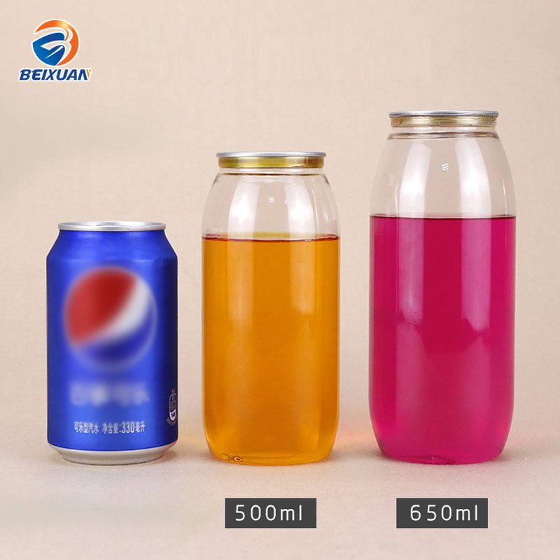 500ML PET Clear Plastic cans with Pull Tab Aluminum Top with plastic cans making machine