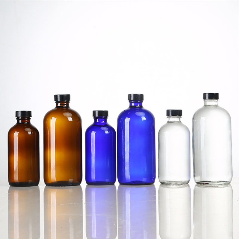 500ML Refillable 16 OZ Amber Spray Glass Bottle For Essential Oil Bottle Black Trigger Spray Top