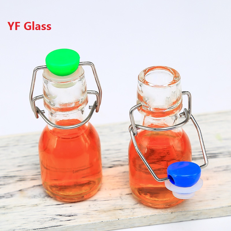 500ML Round Square Ferment Beverage Juice Glass Bottle With Swing Top Clip Lid