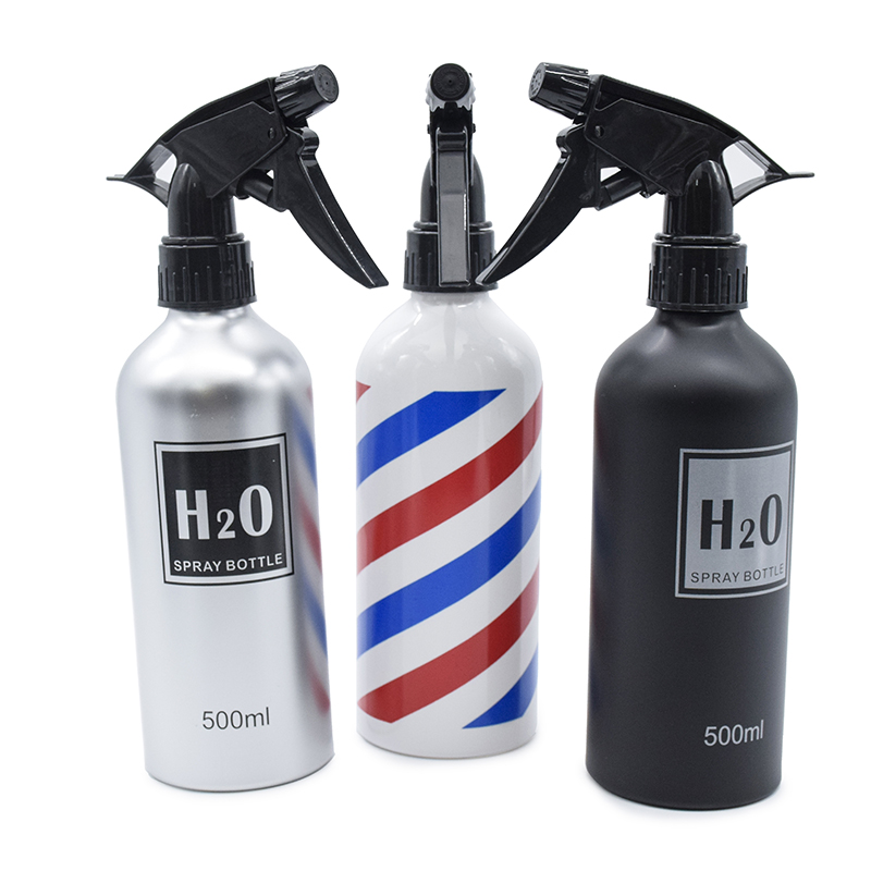 500ML Trigger Hair Salon Fine Mist Sprayer Reusable Hair Spray Bottle For Barber Aluminium bottle