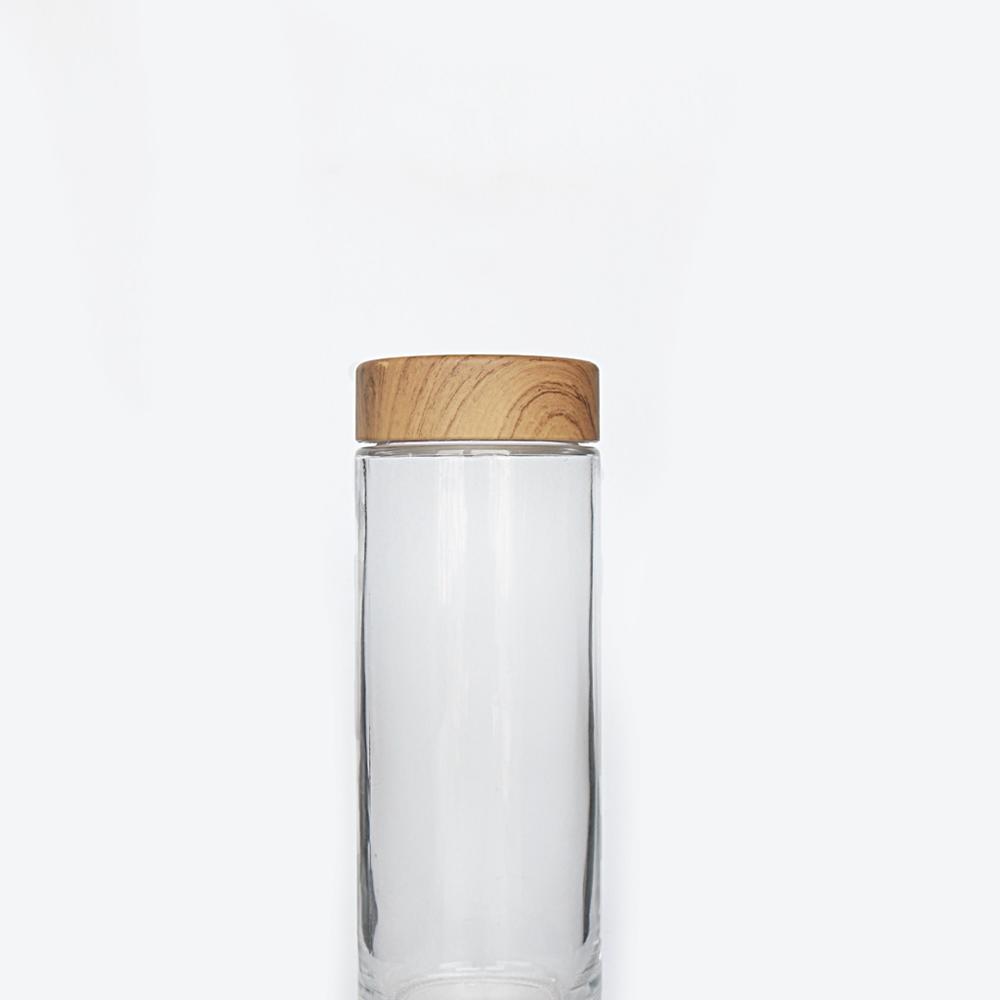 500ML and 250ML Empty Jar for food and beverages Storage with wooden Screw Cap