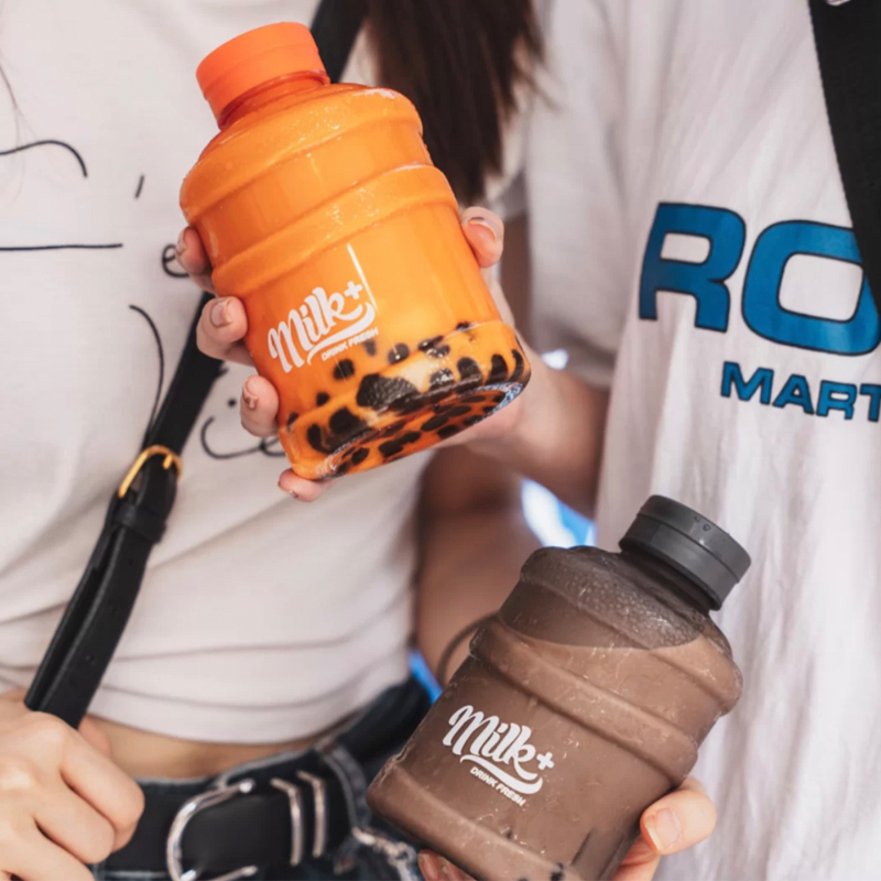 500ML empty PET plastic bottle for juice milky tea coffee beverage bottle with handle plastic bottle for coffee