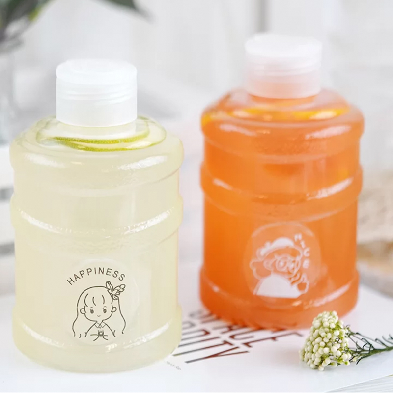 500ML empty PET plastic bottle for juice milky tea coffee beverage bottle with handle plastic bottle for coffee