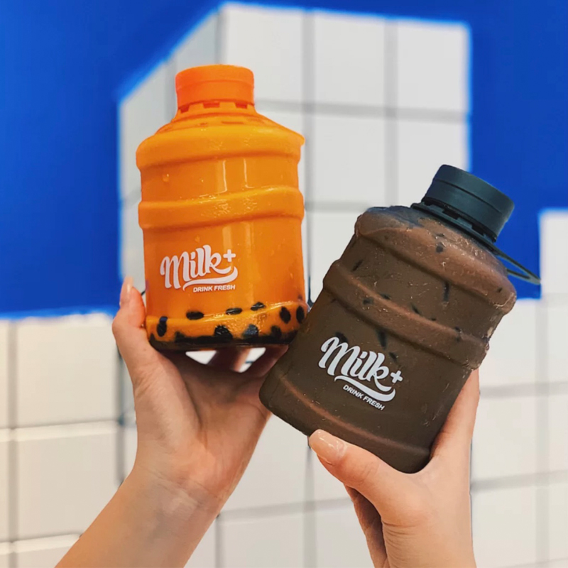 500ML empty PET plastic bottle for juice milky tea coffee beverage bottle with handle