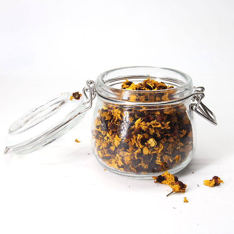 500Ml 16Oz Hermetic Airtight Clear Glass Jam Kilnar Jar With Mental Clip For Food Factory