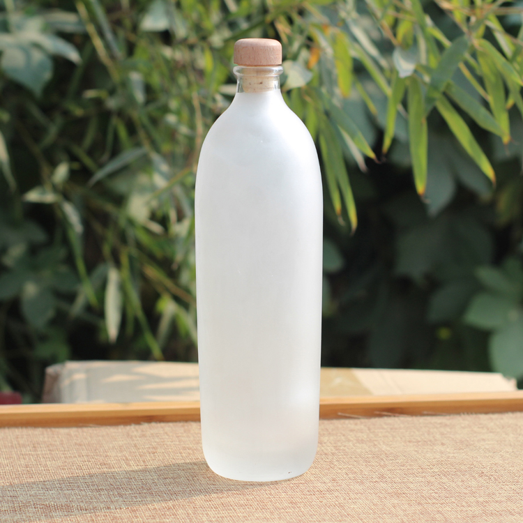 500Ml Clear Glass Juice Bottle Glass Beverage Plastic Bottle With Metal Lid Beverage Bottle