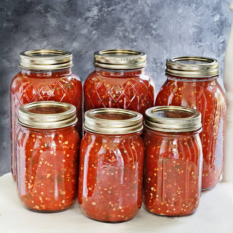 500Ml Glass Mason Jar Jam Canning Jar With Metal Lid