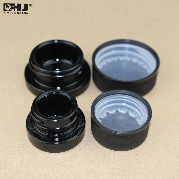 500Pcs/Lot 5ML Black Glass Jar Food Grade Non-Stick Dab Jars Wax Container Child Proof Dry Herb Concentrate Bottle