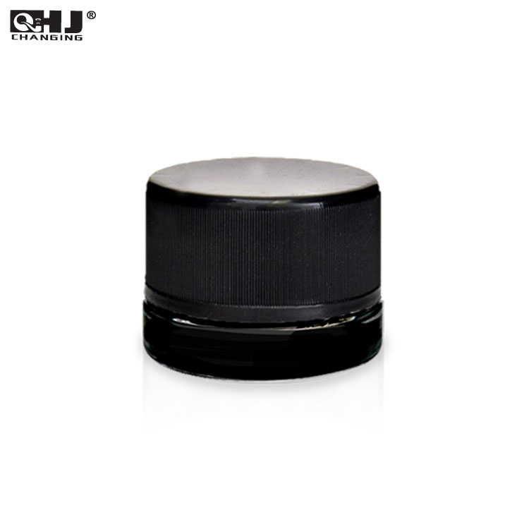 500Pcs/Lot 5ML Black Glass Jar Food Grade Non-Stick Dab Jars Wax Container Child Proof Dry Herb Concentrate Bottle