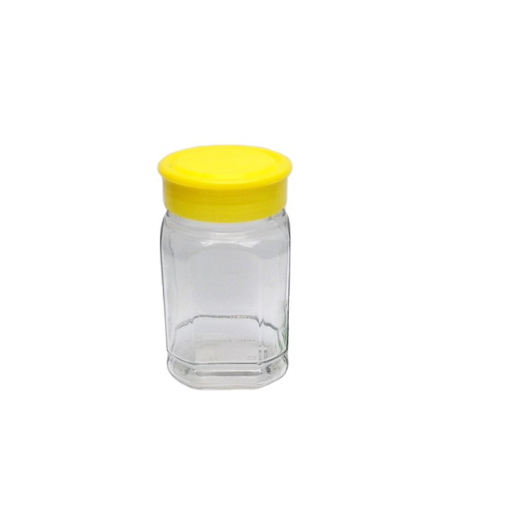 500g 1000g clear glass honey jar with plastic cap