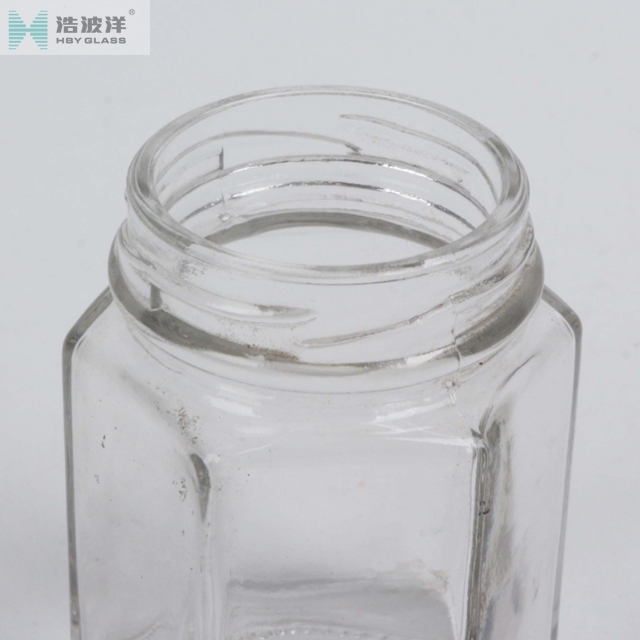 500g 380ml cheap glass jar hexagonal glass honey jar glass container with lid tinplate for honey