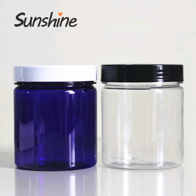 500g PET Straight Sided Plastic Cosmetic Jars