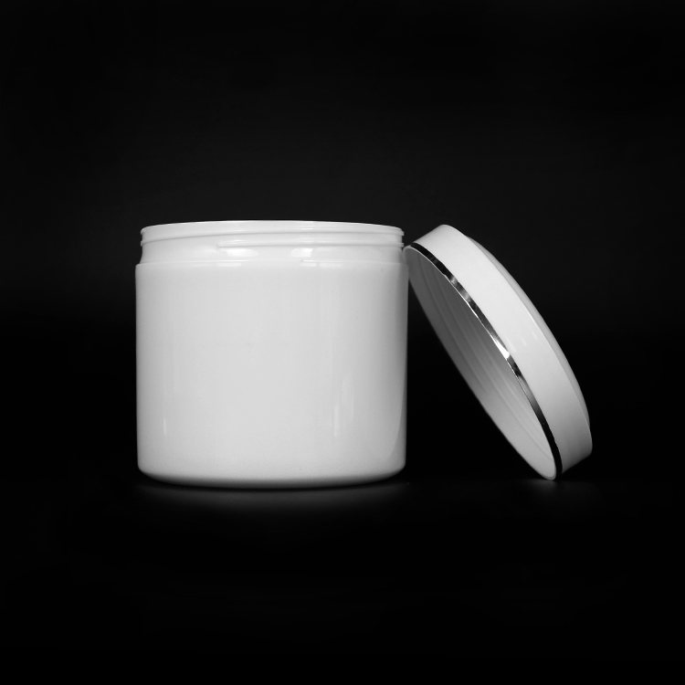 500g plastic round Cosmetic packing mask jar with plastic spoon