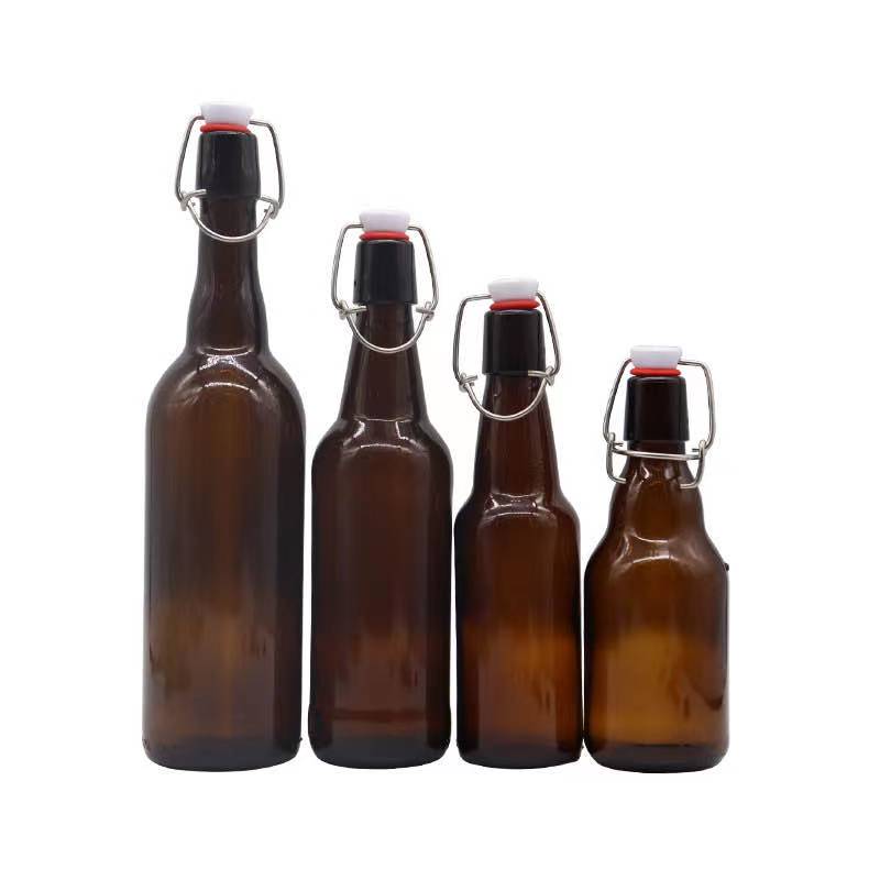 500ml 0.5 1Liter  Flip Top Cap 33OZ Beverage 1000ml With Swing Stopper Used In Kitchen 1Liter Glass Bottle For Kombucha