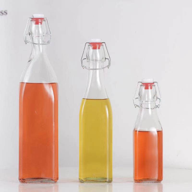 500ml 0.5 1Liter Flip Top Cap 33OZ Beverage 1000ml With Swing Stopper Used In Kitchen 1Liter Glass Bottle For Kombucha