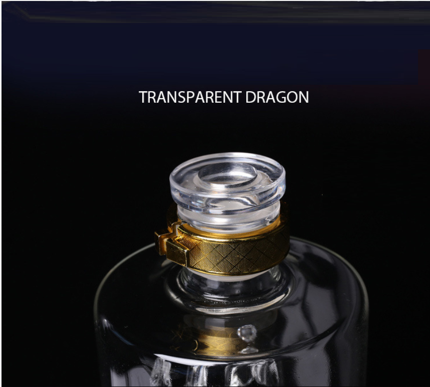 500ml 1000ml 1500ml dragon Whisky Liqueur wine decanter high borosilicate glass wine bottle with Glass Stopper