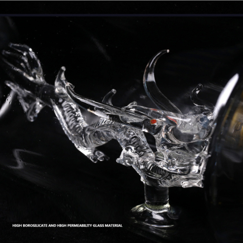 500ml 1000ml 1500ml dragon Whisky Liqueur wine decanter high borosilicate glass wine bottle with Glass Stopper