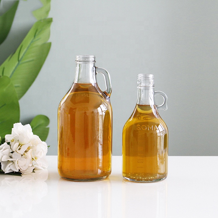 500ml 1000ml Califorlia Wine Glass Bottle With Handle Glass Kombucha Brewing Beer Jugs With Screw Cap