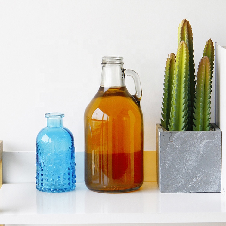 500ml 1000ml Califorlia Wine Glass Bottle With Handle Glass Kombucha Brewing Beer Jugs With Screw Cap