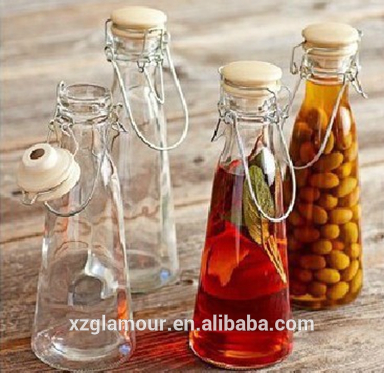 500ml 1000ml Round Flip Top Vintage Style Glass Milk Bottles with Swing top