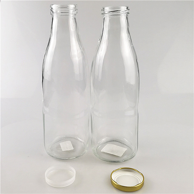 500ml 1000ml clear milk glass bottle for water with lid