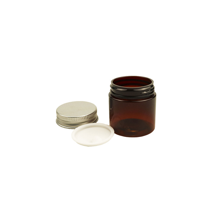500ml 100ml transparent amber plastic pet jar for soap, powder, mask, pigment pet plastic jar with aluminum caps/lid envases