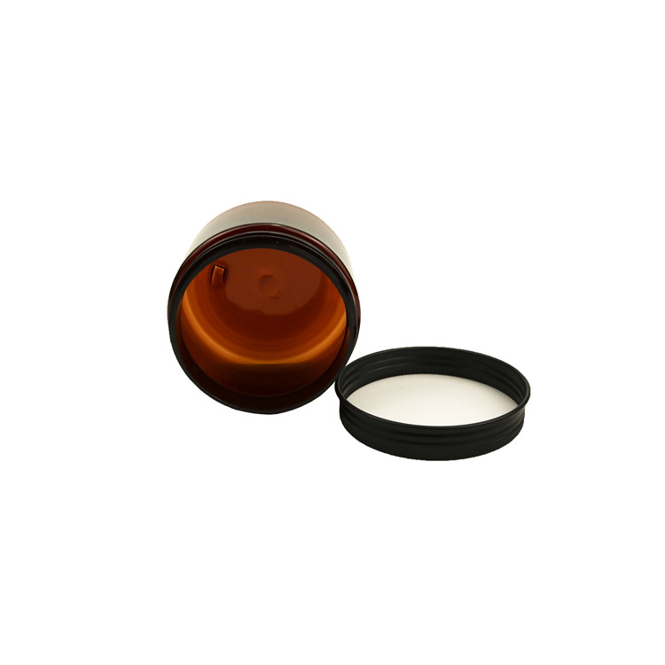 500ml 100ml transparent amber plastic pet jar for soap, powder, mask, pigment pet plastic jar with aluminum caps/lid envases