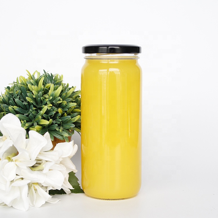 500ml 16 Ounce Glass Paragon Jar With Plastic Airtight Lids Cold Pressed Juice Glass Jar Smoothies Kombucha Milk Tea
