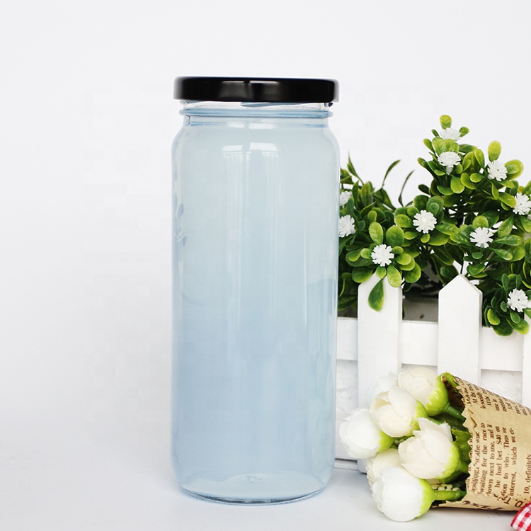 500ml 16 Ounce Glass Paragon Jar With Plastic Airtight Lids Cold Pressed Juice Glass Jar Smoothies Kombucha Milk Tea