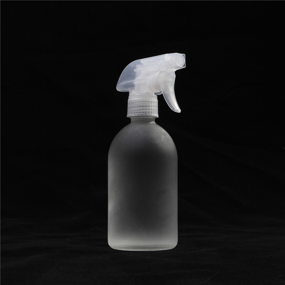 500ml 16 oz Round Empty Essential Oil Refillable Glass Spray Bottle With Plastic Trigger Sprayer