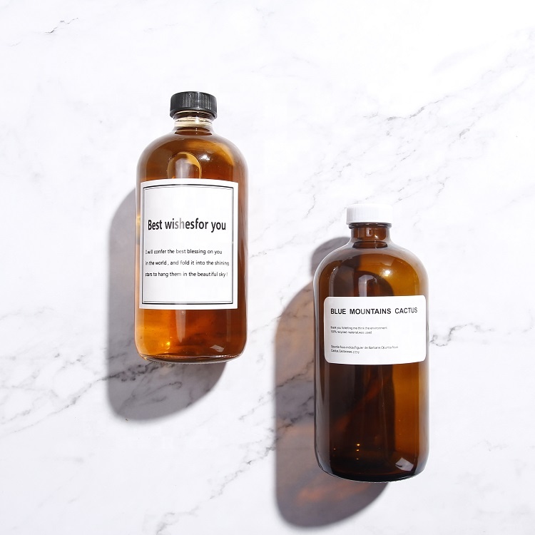 500ml 16 oz amber wholesale round cold brew glass bottles with lid