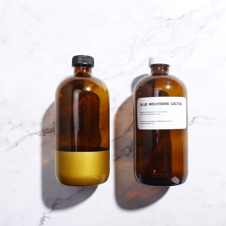 500ml 16 oz amber wholesale round cold brew glass bottles with lid